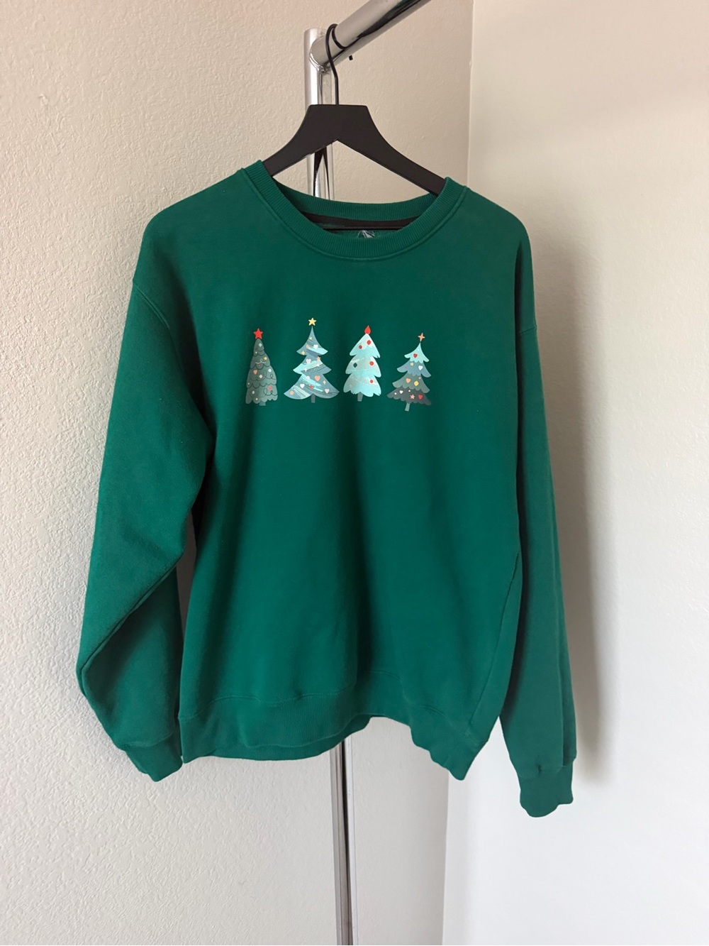Target Green Crewneck Sweatshirt with Holiday Tree Motif